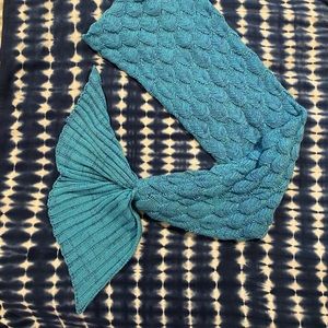 Hand Knit Mermaid Tail Blanket